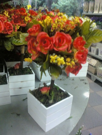 Vaso artificiais mini rosas